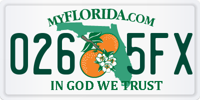 FL license plate 0265FX