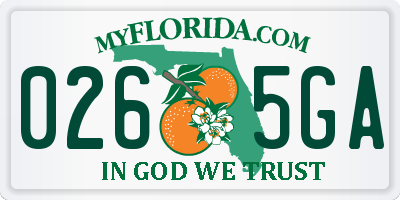 FL license plate 0265GA