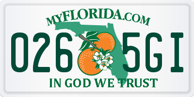 FL license plate 0265GI