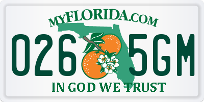 FL license plate 0265GM