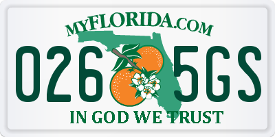 FL license plate 0265GS