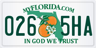 FL license plate 0265HA