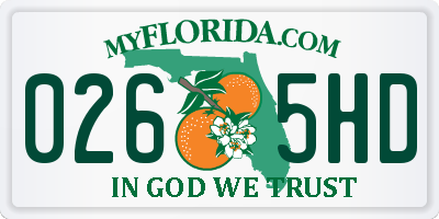FL license plate 0265HD