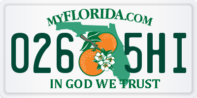 FL license plate 0265HI