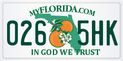 FL license plate 0265HK