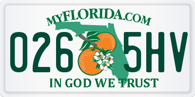 FL license plate 0265HV
