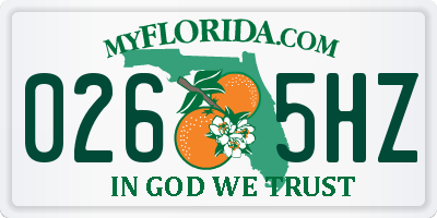 FL license plate 0265HZ