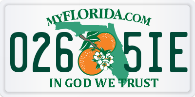 FL license plate 0265IE