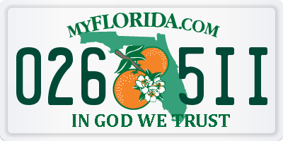 FL license plate 0265II