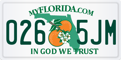 FL license plate 0265JM