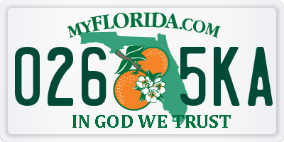 FL license plate 0265KA