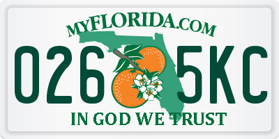 FL license plate 0265KC