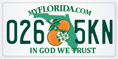 FL license plate 0265KN