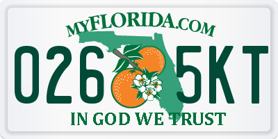 FL license plate 0265KT