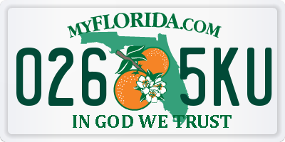 FL license plate 0265KU