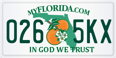 FL license plate 0265KX