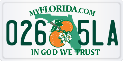 FL license plate 0265LA