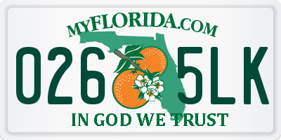 FL license plate 0265LK