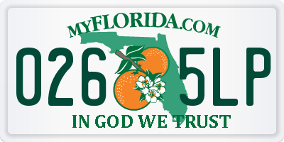 FL license plate 0265LP