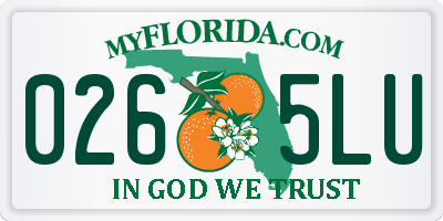 FL license plate 0265LU