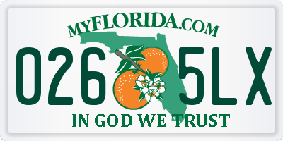 FL license plate 0265LX