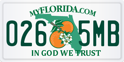FL license plate 0265MB