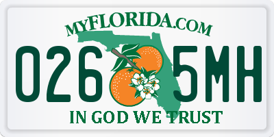 FL license plate 0265MH
