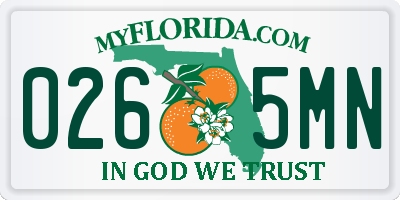 FL license plate 0265MN