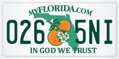FL license plate 0265NI