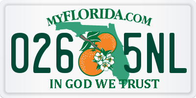 FL license plate 0265NL