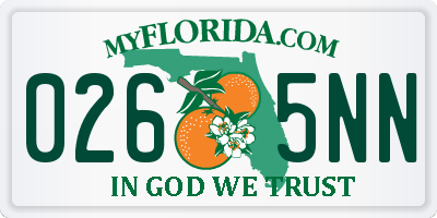 FL license plate 0265NN