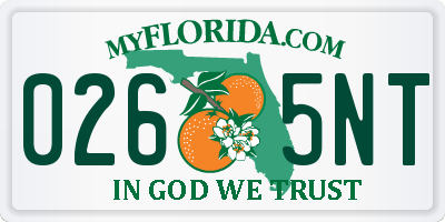FL license plate 0265NT