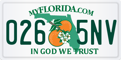 FL license plate 0265NV