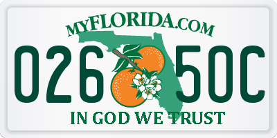 FL license plate 0265OC