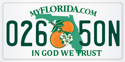 FL license plate 0265ON