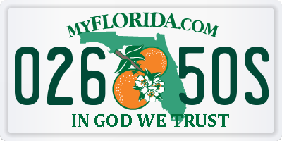 FL license plate 0265OS