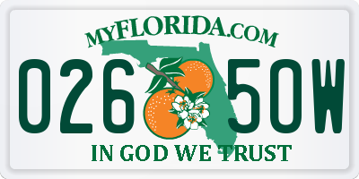 FL license plate 0265OW