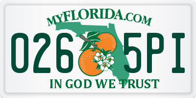 FL license plate 0265PI