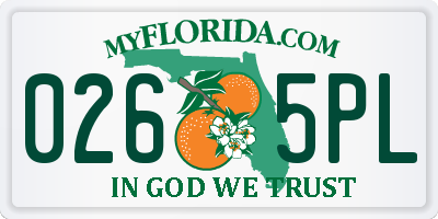 FL license plate 0265PL