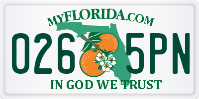 FL license plate 0265PN