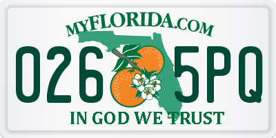 FL license plate 0265PQ