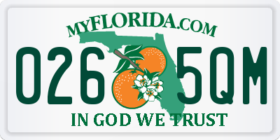 FL license plate 0265QM