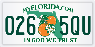 FL license plate 0265QU