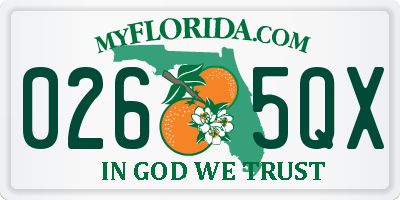 FL license plate 0265QX