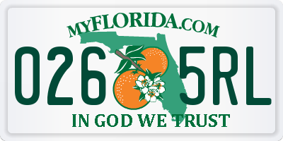 FL license plate 0265RL