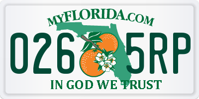 FL license plate 0265RP