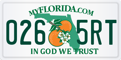 FL license plate 0265RT