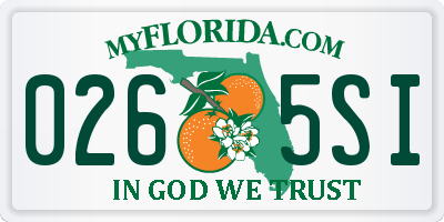 FL license plate 0265SI
