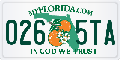 FL license plate 0265TA