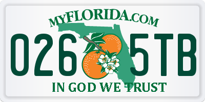 FL license plate 0265TB